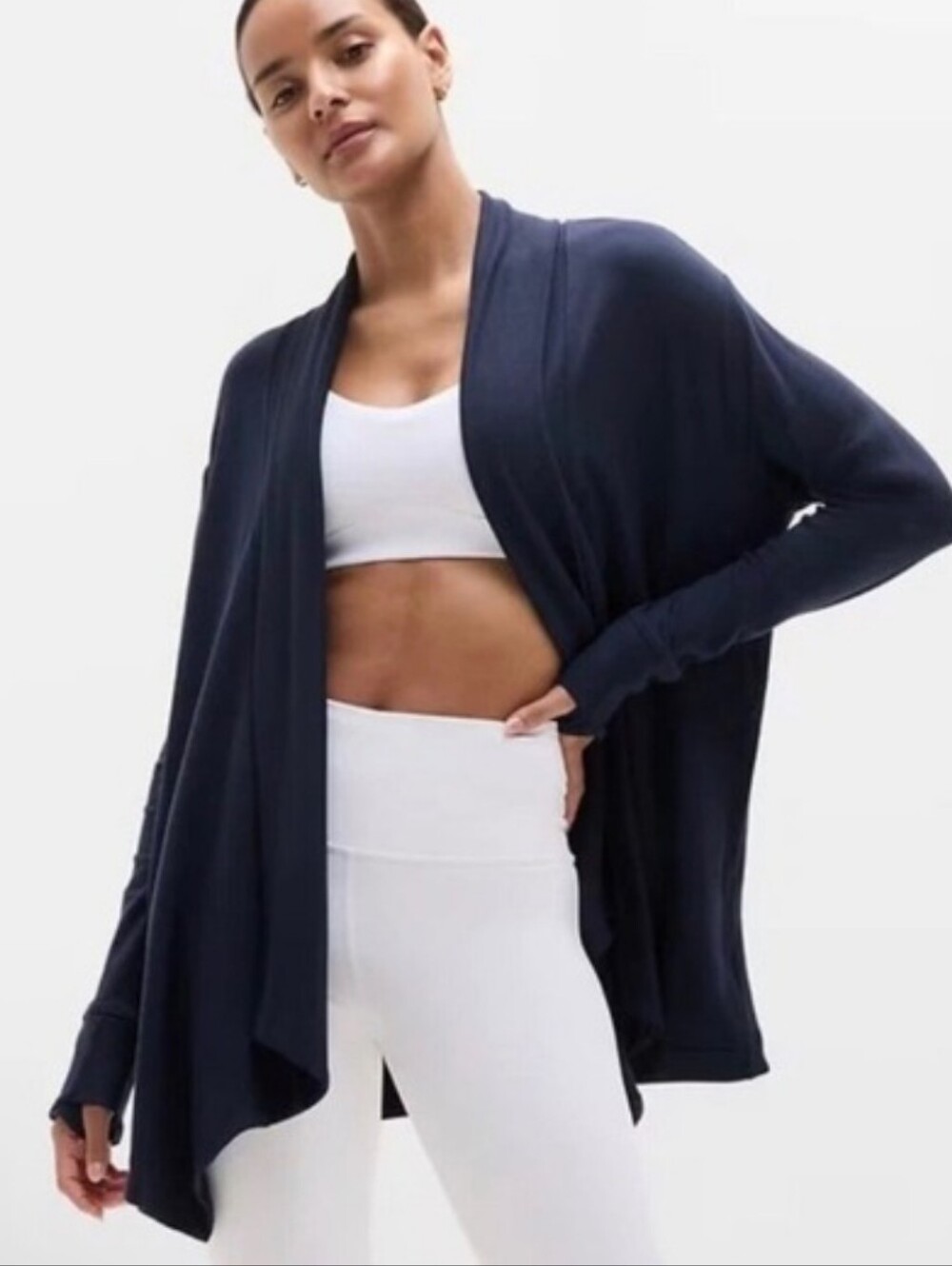 Athleta Pranayama Wrap Cardigan Navy 2X